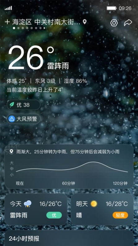 呱呱天气截图