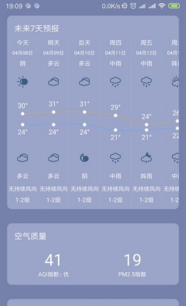 银米天气截图